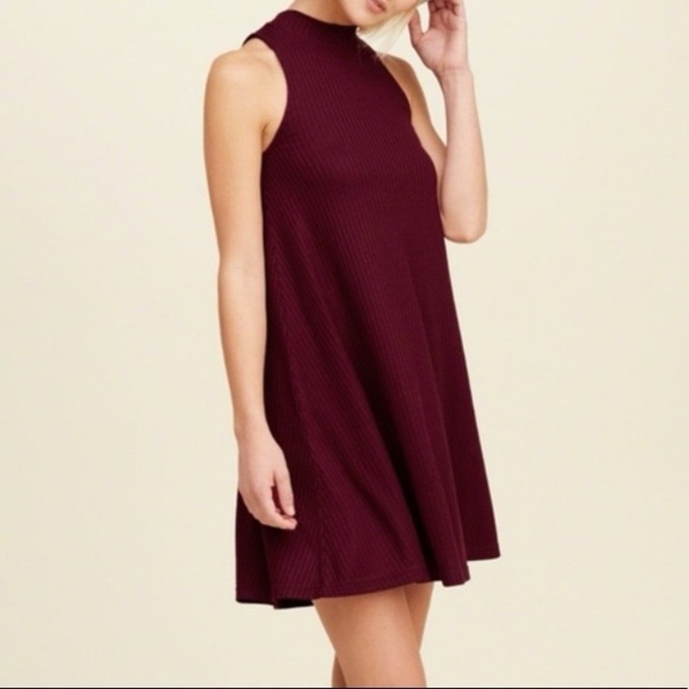 Hollister Maroon Ribbed Dress